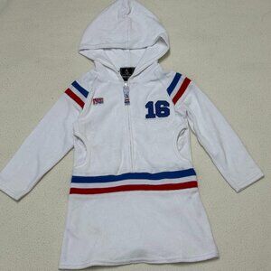 Vintage Baby Phat Girlz #16 Velour Full Zip Long Sleeves Hoodie Dress- 3T -White